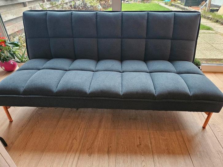 Mooie grijs/blauwe slaapbank, Huis en Inrichting, Slaapkamer | Slaapbanken, Zo goed als nieuw, Overige maten, Overige maten, Twijfelaar