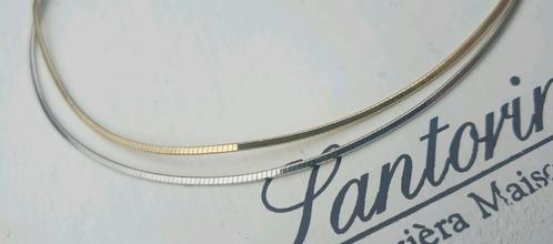 (7gram) Prachtige 14kt gouden bicolor dames ketting, Sieraden, Tassen en Uiterlijk, Kettingen, Zo goed als nieuw, Goud, Goud, Ophalen of Verzenden