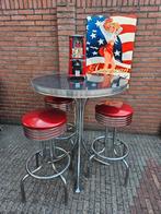 FIFTIES SIXTIES AMERIKAANSE BARKRUKKEN BEL AIR BAR TAFEL, Huis en Inrichting, Barkrukken, Ophalen, 60 tot 90 cm, Met voetsteun