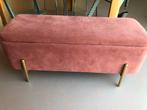 Oud roze bank velour met messing pootjes, Huis en Inrichting, Ophalen of Verzenden, Zo goed als nieuw, Rechthoekig, Minder dan 50 cm