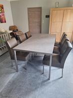 Eetkamer B Plantagie Keramiek 200x100 6x stoel leder NIEuwst, Huis en Inrichting, Ophalen, Nieuw, Modern, 6 tot 8 stoelen