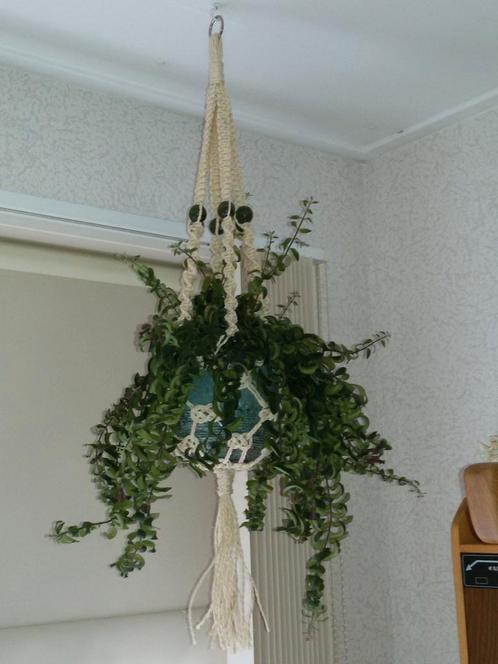 Plantenhanger Ecru Naturel (Nieuw) Handgemaakt, Huis en Inrichting, Kamerplanten, Overige soorten, Minder dan 100 cm, Ophalen of Verzenden
