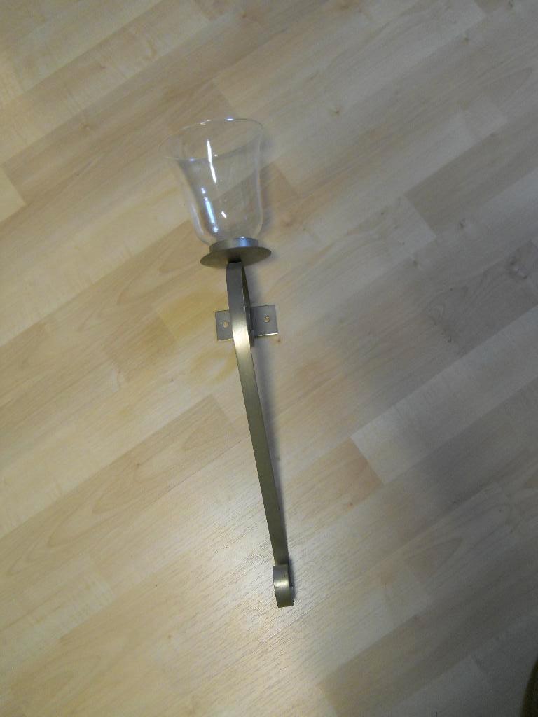 wand kandelaar (hang) metaal en glas - nieuw, Ophalen, 50 tot 75 cm, Nieuw, Metaal