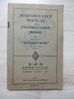 instructieboekje AJS 500 cc SPRINGTWIN, Ophalen of Verzenden, Overige merken