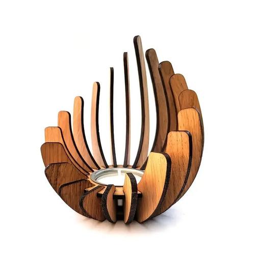 Kaarshouder, Huis en Inrichting, Woonaccessoires | Kandelaars en Kaarsen, Nieuw, Minder dan 25 cm, Hout, Ophalen of Verzenden