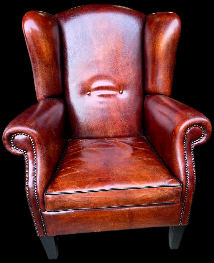 Schapenleren oor fauteuil Lounge Atelier + BEZORGING GRATIS, Huis en Inrichting, Fauteuils, Gebruikt, Leer, 75 tot 100 cm, 75 tot 100 cm