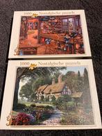 2 Nostalgische Puzzels - 1000 stukjes, Ophalen of Verzenden, 500 t/m 1500 stukjes, Zo goed als nieuw, Legpuzzel