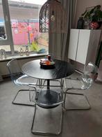 Eettafel rond en Tobias Ikea stoelen, Huis en Inrichting, Tafels | Eettafels, Ophalen, Overige materialen, Gebruikt, 100 tot 150 cm