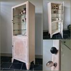 Antiek Stalen doktersvitrine, apothekerskast, ziekenhuiskast, Ophalen, 50 tot 100 cm, 150 tot 200 cm, 25 tot 50 cm