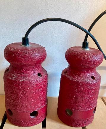 Brutalist vintage keramiek hanglampen 20 hoog x 12 ø beschikbaar voor biedingen