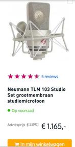 ACTIE ALLES MOET WEG Nieuw Neumann TLM 103 Studio GMBR., Nieuw, Studiomicrofoon, Ophalen