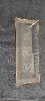 Vintage Glazen Schaal met Gouden Rand, Ophalen of Verzenden