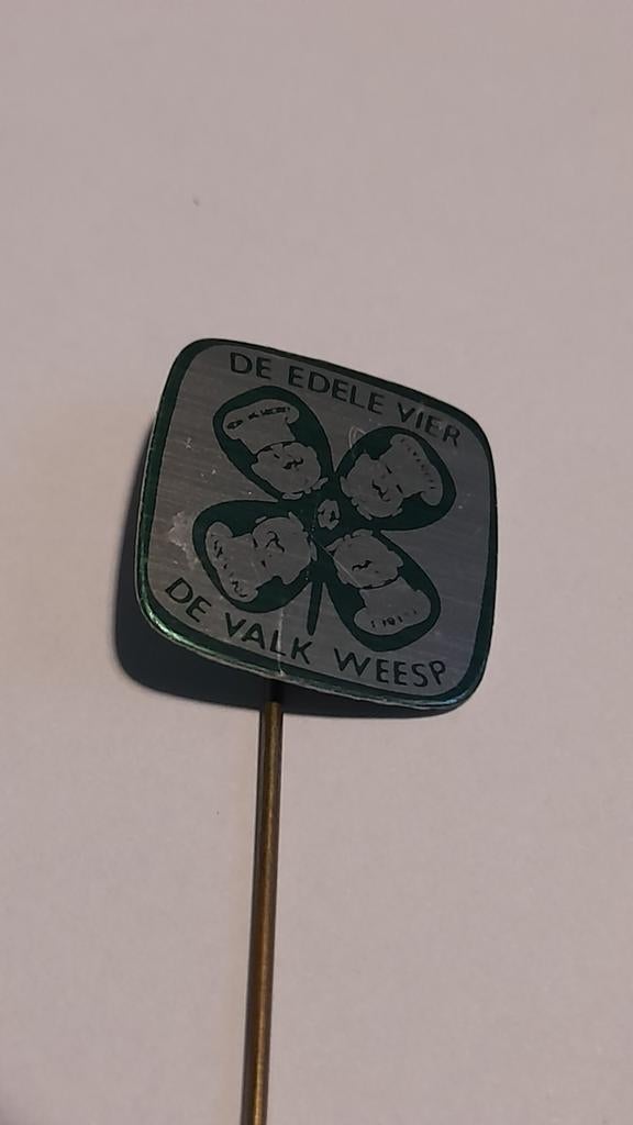 Vintage De Edele Vier De Valk Weesp Speldje, Verzamelen, Speldjes, Pins en Buttons, Ophalen of Verzenden, Gebruikt, Overige onderwerpen