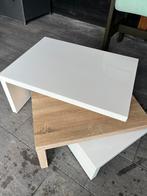 Moderne salontafel met uitschuifbaar design– wit & houtlook, Ophalen