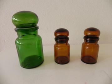 stopflessen vintage bruin en groen - made in Belgium beschikbaar voor biedingen