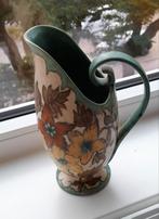Kan plateel Gouda groen met bloemen, Antiek en Kunst, Ophalen of Verzenden