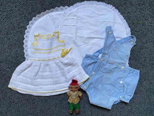 Vintage luierbroekje babyrib mt 80 en jurkje jaren '50, Antiek en Kunst, Antiek | Kleding en Accessoires, Kinderen, Ophalen of Verzenden