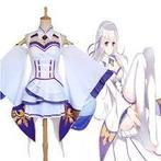 Re zero Emilia Anime Cosplay Kostuum Set, Ophalen of Verzenden, Nieuw, Pak of Jurk
