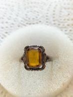 Antieke zilveren citrien ring., Sieraden, Tassen en Uiterlijk, Antieke sieraden, Verzenden, Zilver, Ring