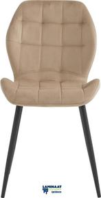 Manny Eetkamerstoel Beige Fluweel Velvet Industrieel €59,99, Overige kleuren, Nieuw, Ophalen of Verzenden, Metaal