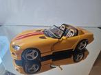 Gele Dodge Viper modelauto - Burago 1:18, Hobby en Vrije tijd, Modelauto's | 1:18, Ophalen of Verzenden, Zo goed als nieuw, Auto