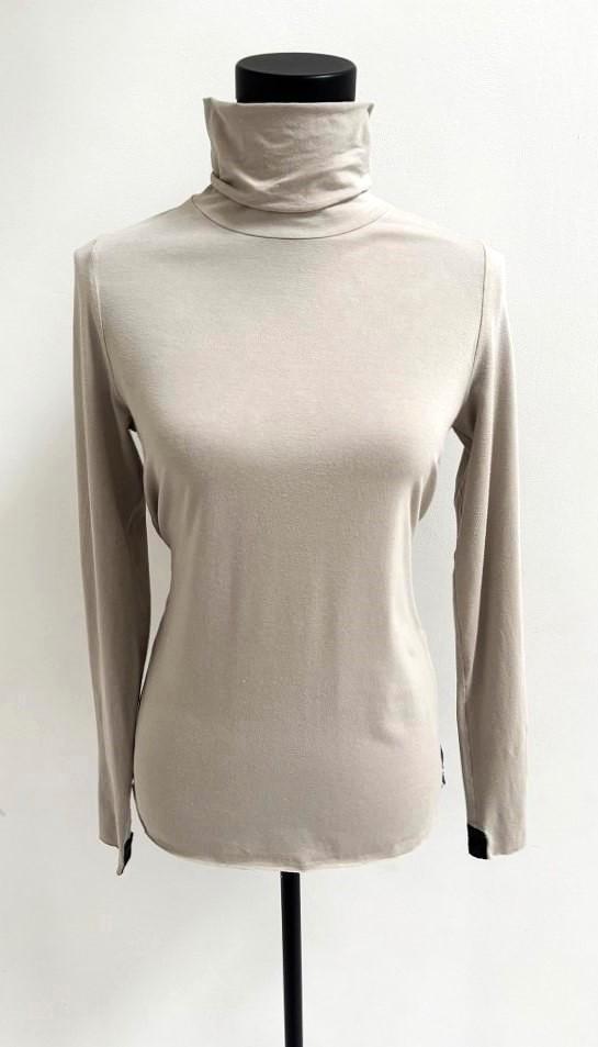 Z.G.A.N! Henriette Steffensen (HSCP) coltop colshirt kit M, Kleding | Dames, Tops, Zo goed als nieuw, Maat 38/40 (M), Beige, Lange mouw