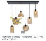 Hanglamp Fantasy Amber 6-lichts, Ophalen, Zo goed als nieuw, Glas, 75 cm of meer