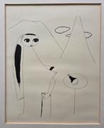 Pentekening. Naakt. Vrouw met peer. Gesigneerd en gedateerd, Ophalen of Verzenden