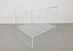 Vintage design Nachtkastje side table kristal acryl Italy, Kunststof, Minder dan 45 cm, N, Ophalen of Verzenden