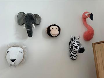 5x pluche dierenkop beschikbaar voor biedingen