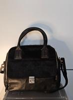 Luxe Burkely Leren Handtas met Echt Haar (Cowhide), Verzenden, Zo goed als nieuw, Zwart, Handtas