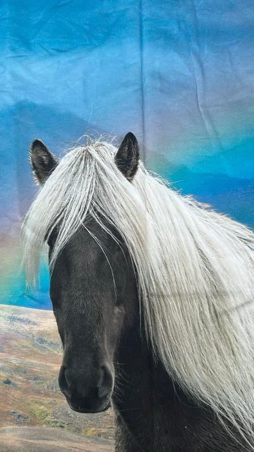Paarden french terry 3 luik paneel, Hobby en Vrije tijd, Stoffen en Lappen, Nieuw, Katoen, 120 cm of meer, 30 tot 200 cm, Ophalen of Verzenden