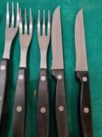 -	Bestek voor steak met zwart handvat vintage, Ophalen of Verzenden