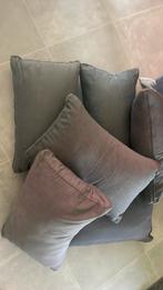 6 dikke grijze ruskussens voor lounge set, Tuin en Terras, Tuinsets en Loungesets, Ophalen, Zo goed als nieuw