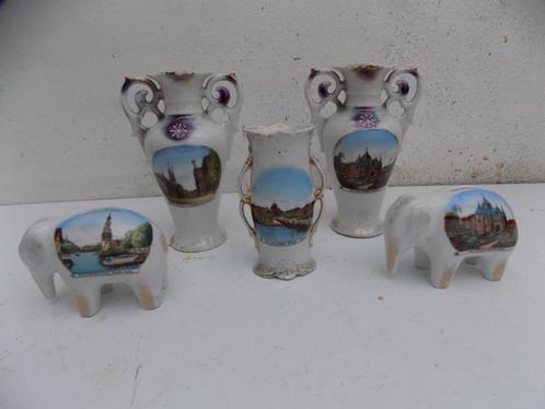 Amsterdam souvenir porselein set vaas spaarpot rariteit, Verzamelen, Overige Verzamelen, Gebruikt, Ophalen of Verzenden