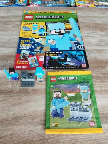 Lego Minecraft tijdschrift nr 9-2023 + Steve, harnashouder beschikbaar voor biedingen