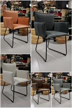6 x luxe eetkamerstoel Duke Jess design 4 kleuren leer stof, Vijf, Zes of meer stoelen, Metaal, Zo goed als nieuw, Ophalen
