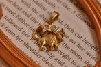 Vintage 9 karaat stier en rozenkwarts, Vintage, Vintage, Vintage, Ophalen of Verzenden