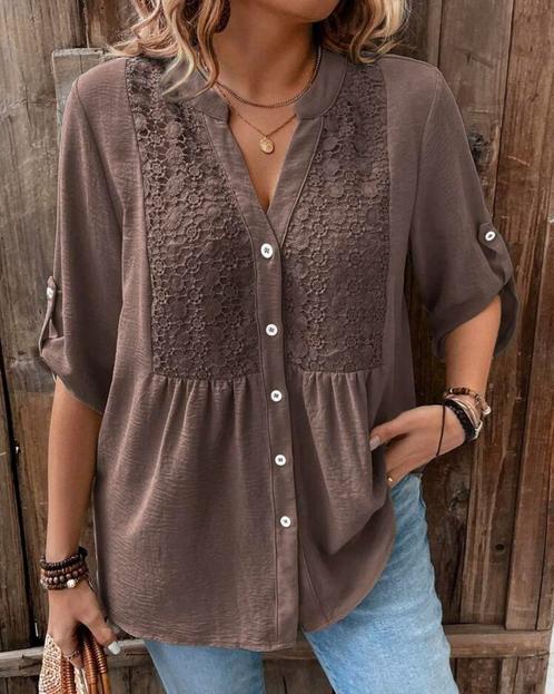 Top Merel Bruin (44 tm 52) ** NIEUW **, Kleding | Dames, Grote Maten, Nieuw, Shirt of Top, Bruin, Verzenden