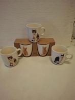 Francien - 5 leuke aardewerk poezen senseo mokjes, Huis en Inrichting, Keuken | Servies, --, Ophalen of Verzenden, Zo goed als nieuw