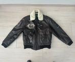 Nickelson Aviator leather jacket, Kleding | Heren, Jassen | Winter, Ophalen of Verzenden, Zo goed als nieuw, Maat 52/54 (L), Zwart
