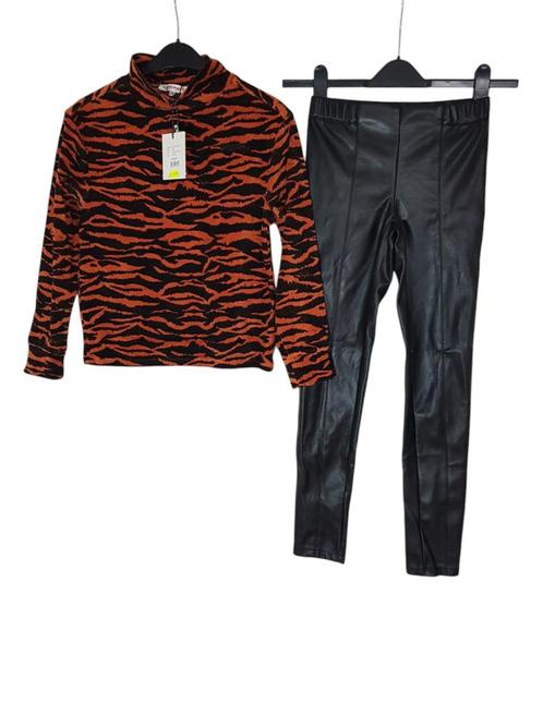 Mooie zwarte KIDS ONLY fake leer stretch broek maat 146., Kinderen en Baby's, Kinderkleding | Maat 146, Zo goed als nieuw, Meisje