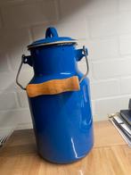 Leuke blauwe melkkan van emaille, Huis en Inrichting, Keuken | Potten en Pannen, Ophalen, Zo goed als nieuw, Overige materialen