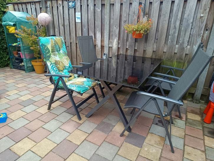 Bellagio tafel, Tuin en Terras, Tuinsets en Loungesets, Gebruikt, Aluminium, Eettafel, Stoel, Ophalen