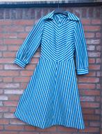 REAL VINTAGE 70's Blauwe gestreepte jurk Maat XS / 34, Blauw, Ophalen of Verzenden, Vintage, Knielengte
