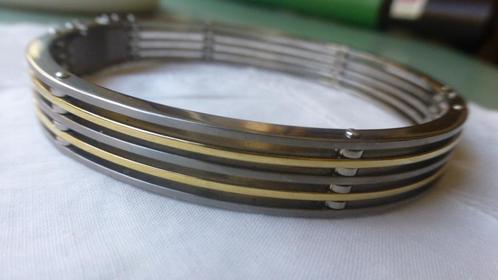 Bi-Color Staal Titanium Armband Spijltjes NIEUW, Sieraden, Tassen en Uiterlijk, Armbanden, Nieuw, Staal, Goud, Verzenden