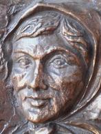 Mooie zware antieke plaquette uit Frankrijk 26,5 cm. 1900., Antiek en Kunst, Antiek | Koper en Brons, Ophalen of Verzenden, Brons