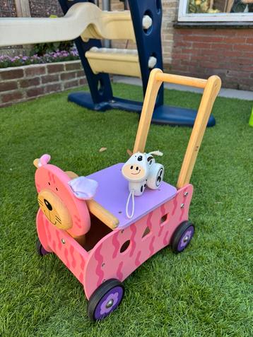 Loopwagen duwwagen kat/poes van I’m Toy roze met paars beschikbaar voor biedingen