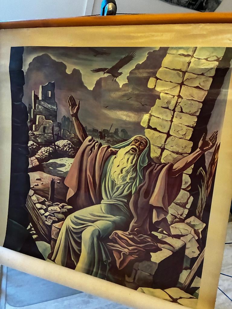 10 Bijbelse schoolplaten, Ben Horsthuis, Antiek en Kunst, Antiek | Schoolplaten, Ophalen of Verzenden, Overige thema's