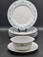Noritake Blue Hill dinerborden + sauskom, Huis en Inrichting, Keuken | Servies, Ophalen of Verzenden, Zo goed als nieuw, Bord(en)